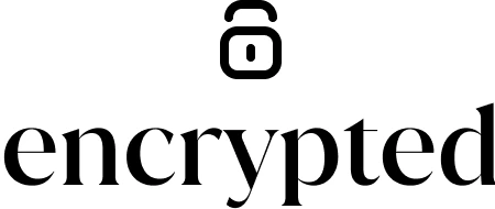 An unlocked padlock above the word encrypted